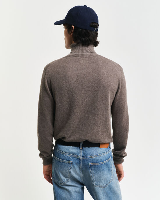 Rollkragenpullover aus Wolle und Baumwolle