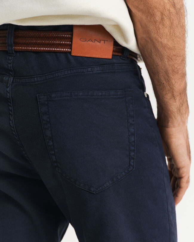 Regular Fit Jeans aus Baumwolle und Leinen