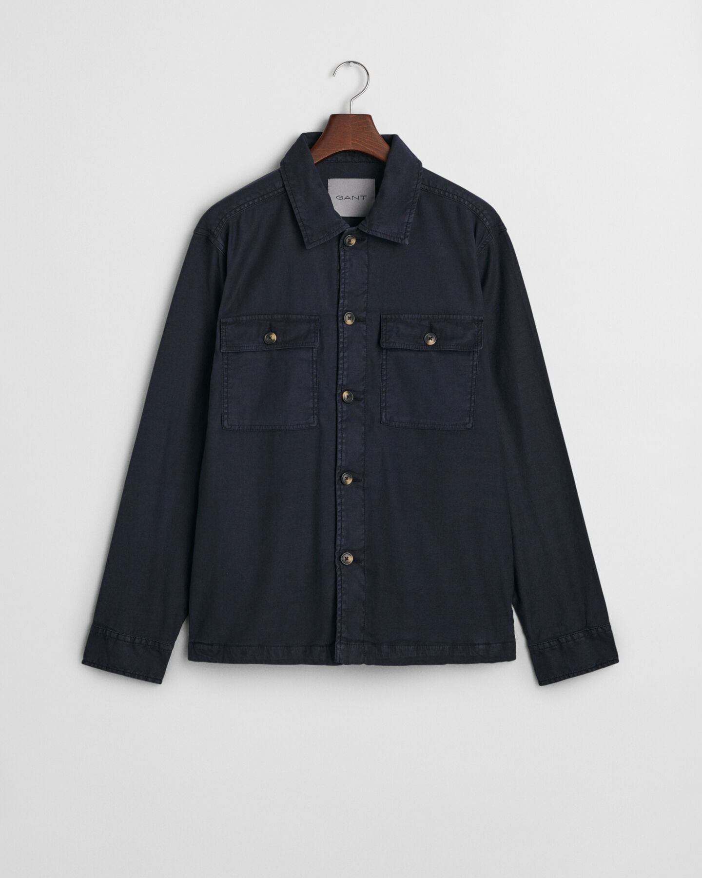 Regular Fit Hemdjacke aus Baumwolle und Leinen