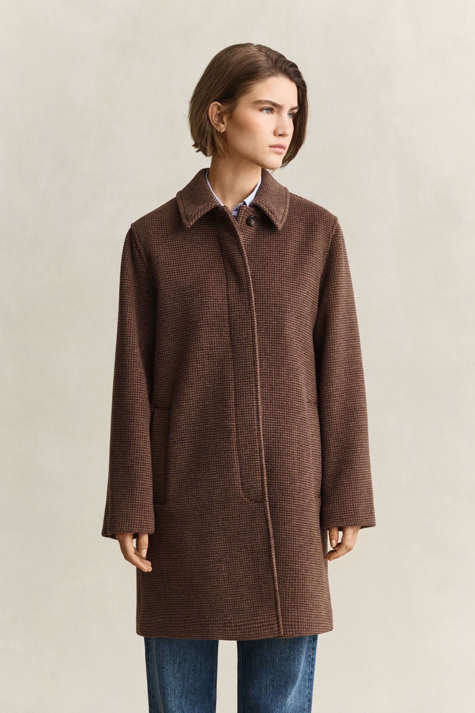 Wool Blend Car Coat