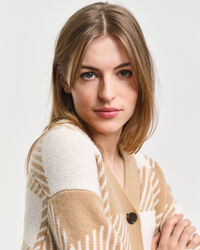 Buffalo Checked V-Neck Strickjacke