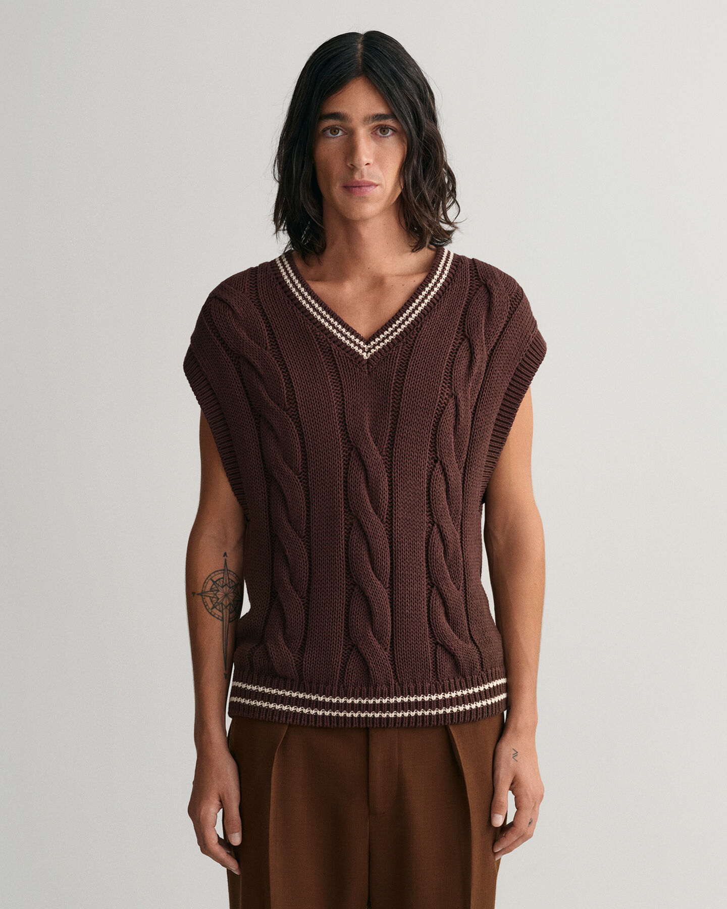 Zopfstrick Pullunder