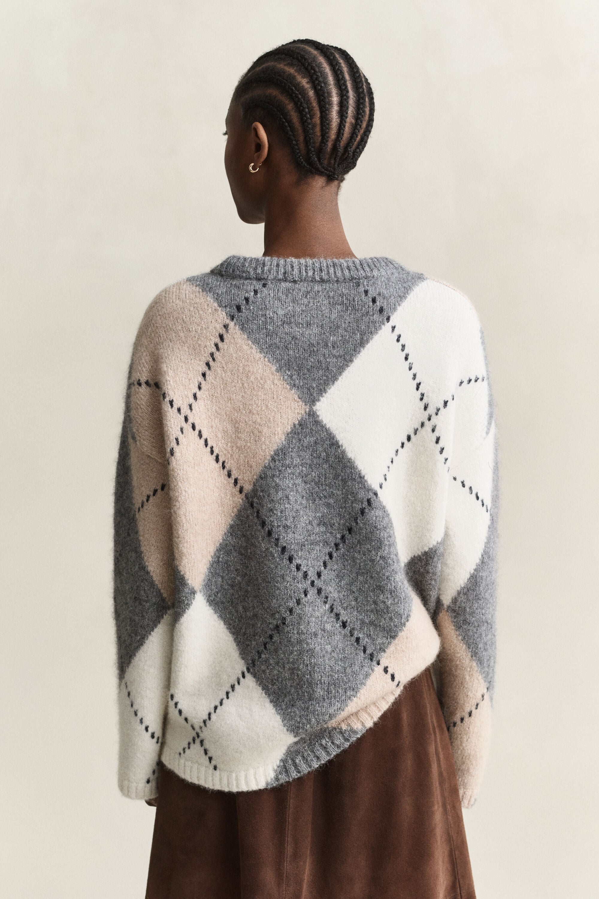 Argyle Pullover aus Alpakawollgemisch