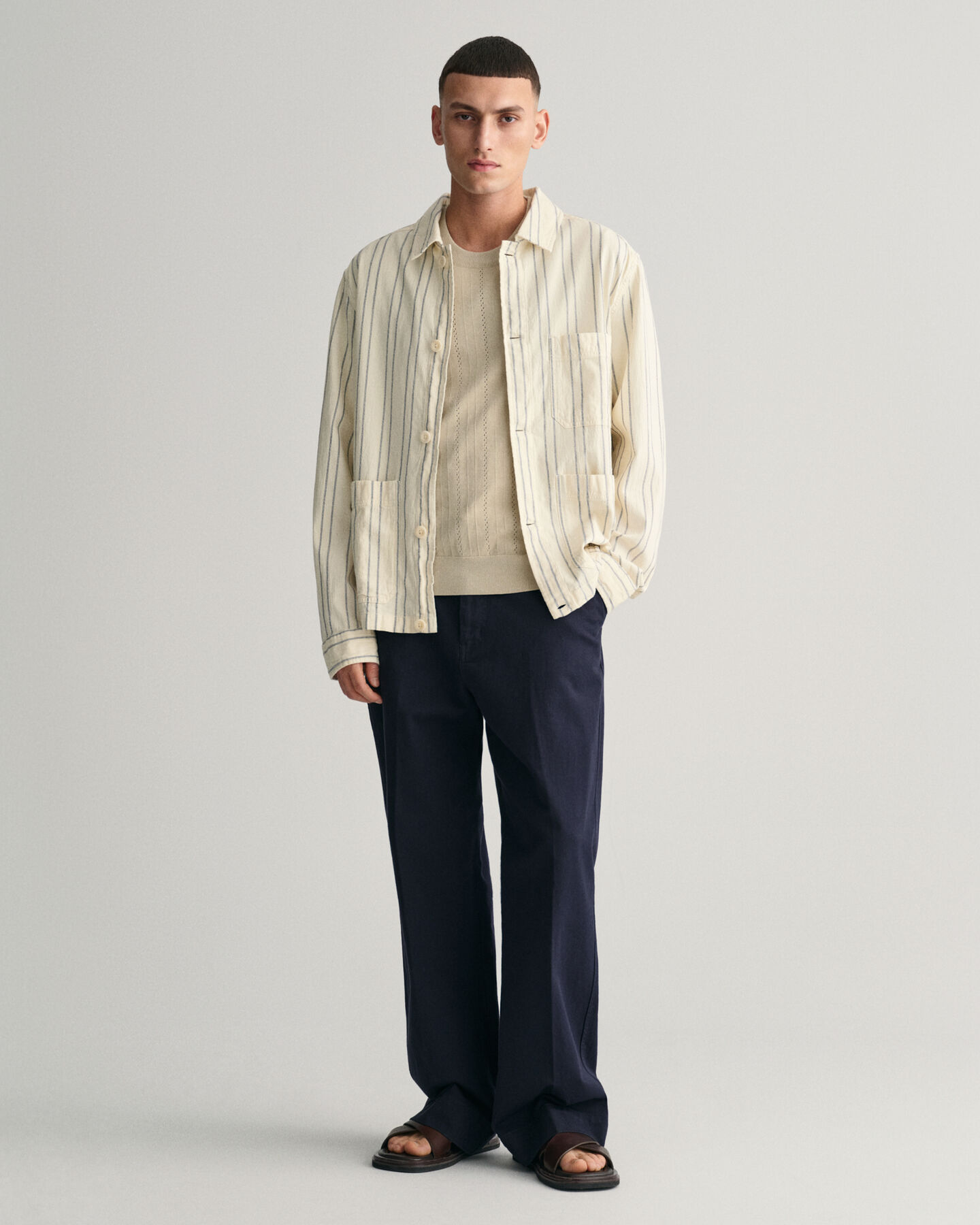 Pointelle Struktur Kurzarmpullover