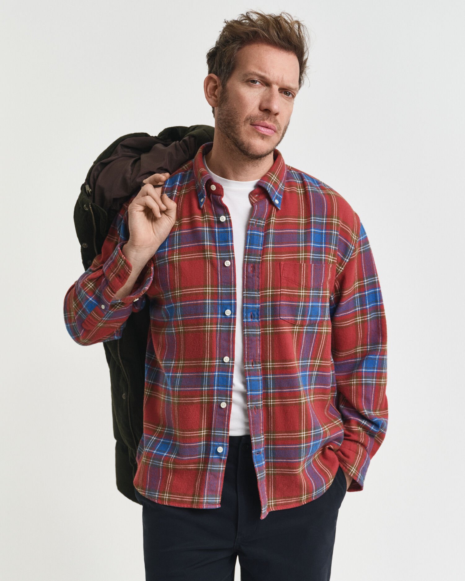 Relaxed Fit Checked Twill Shirt