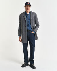 Zweifarbiger Wollmantel