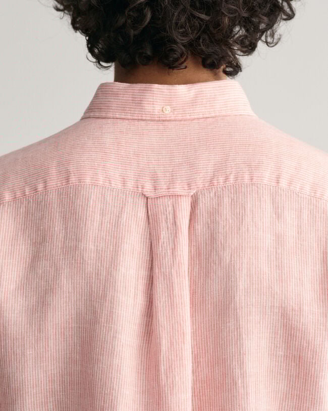 Regular Fit Kurzarm-Leinenhemd mit Streifen