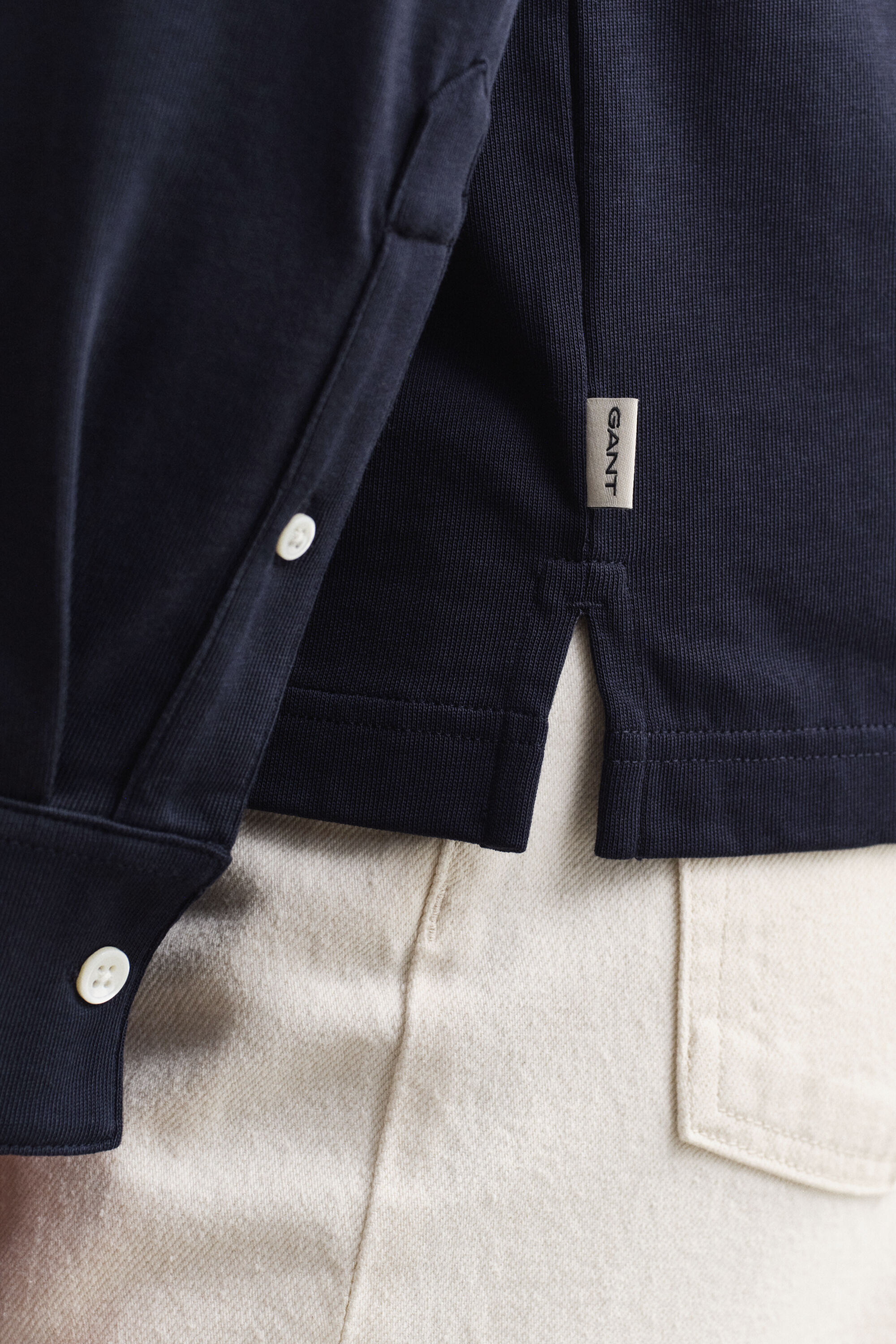 Langarm-Poloshirt aus Pima-Baumwolle