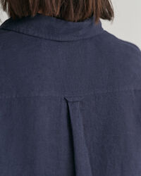 Regular Fit Leinen Chambray Bluse