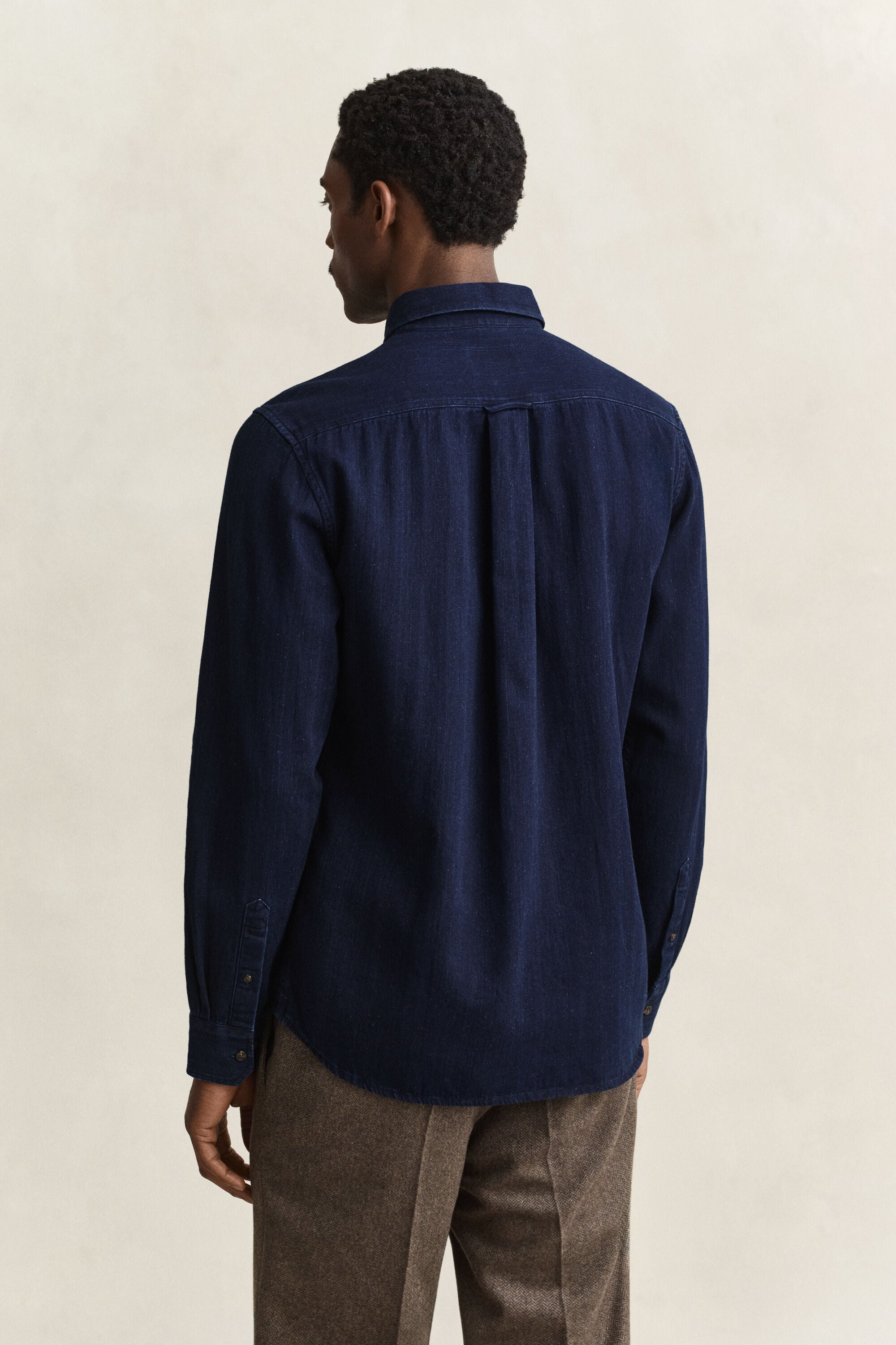 Chemise à chevrons indigo