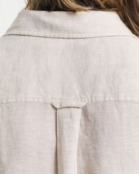 Kurz&auml;rmeliges Hemdblusenkleid aus Leinen