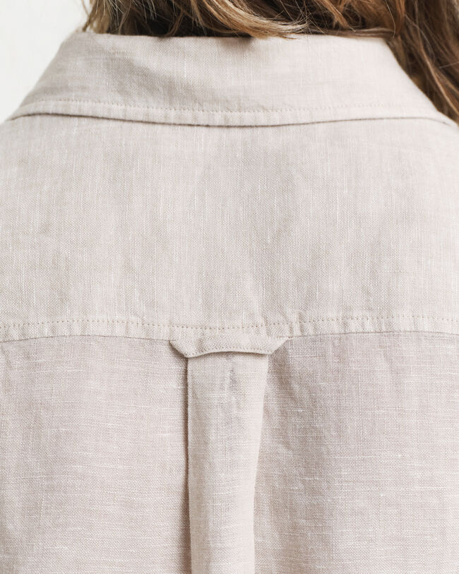 Kurz&auml;rmeliges Hemdblusenkleid aus Leinen