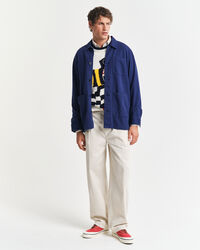 Relaxed Fit Chinohose mit Bundfalten aus Baumwolltwill