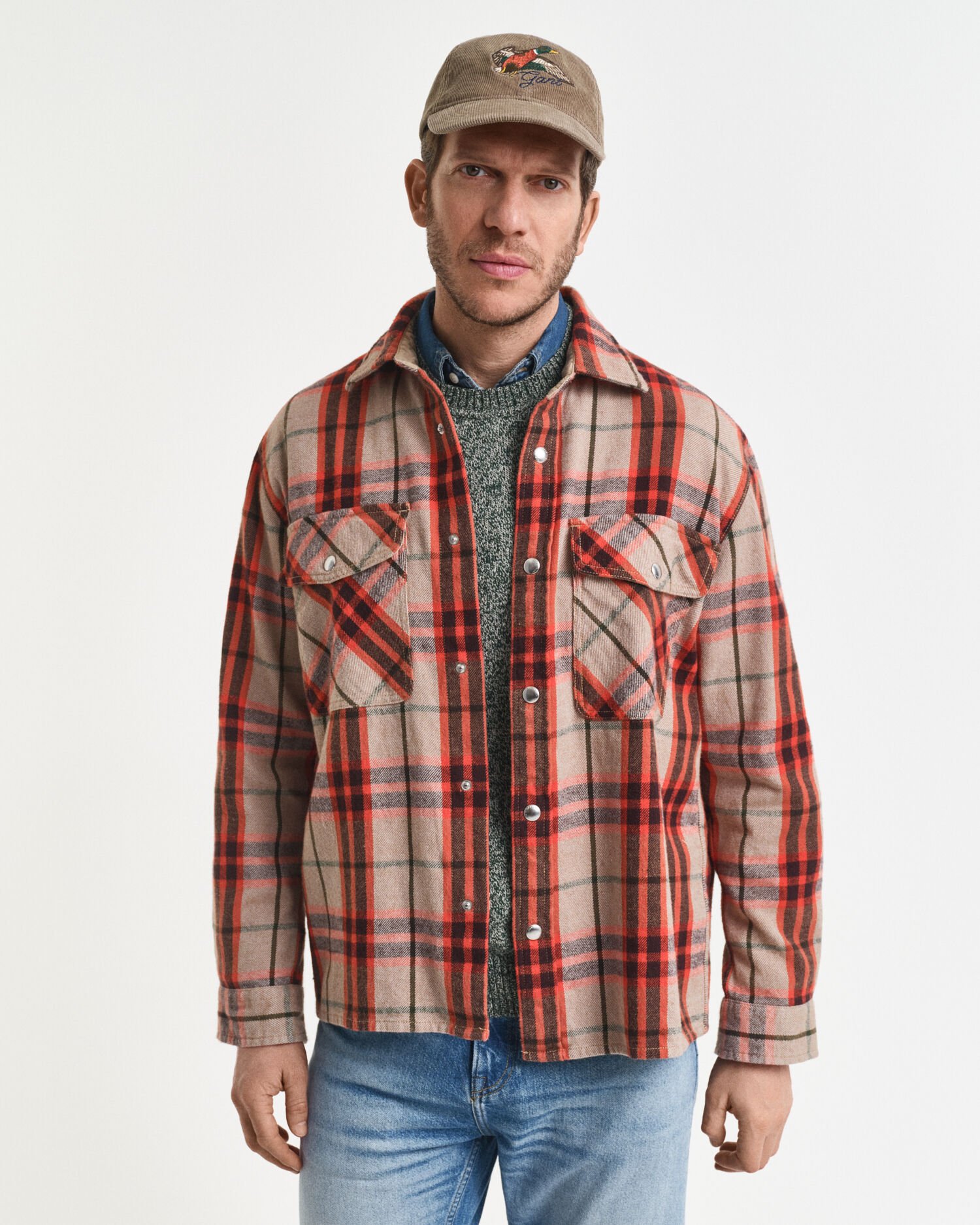Relaxed Fit Checked Overshirt