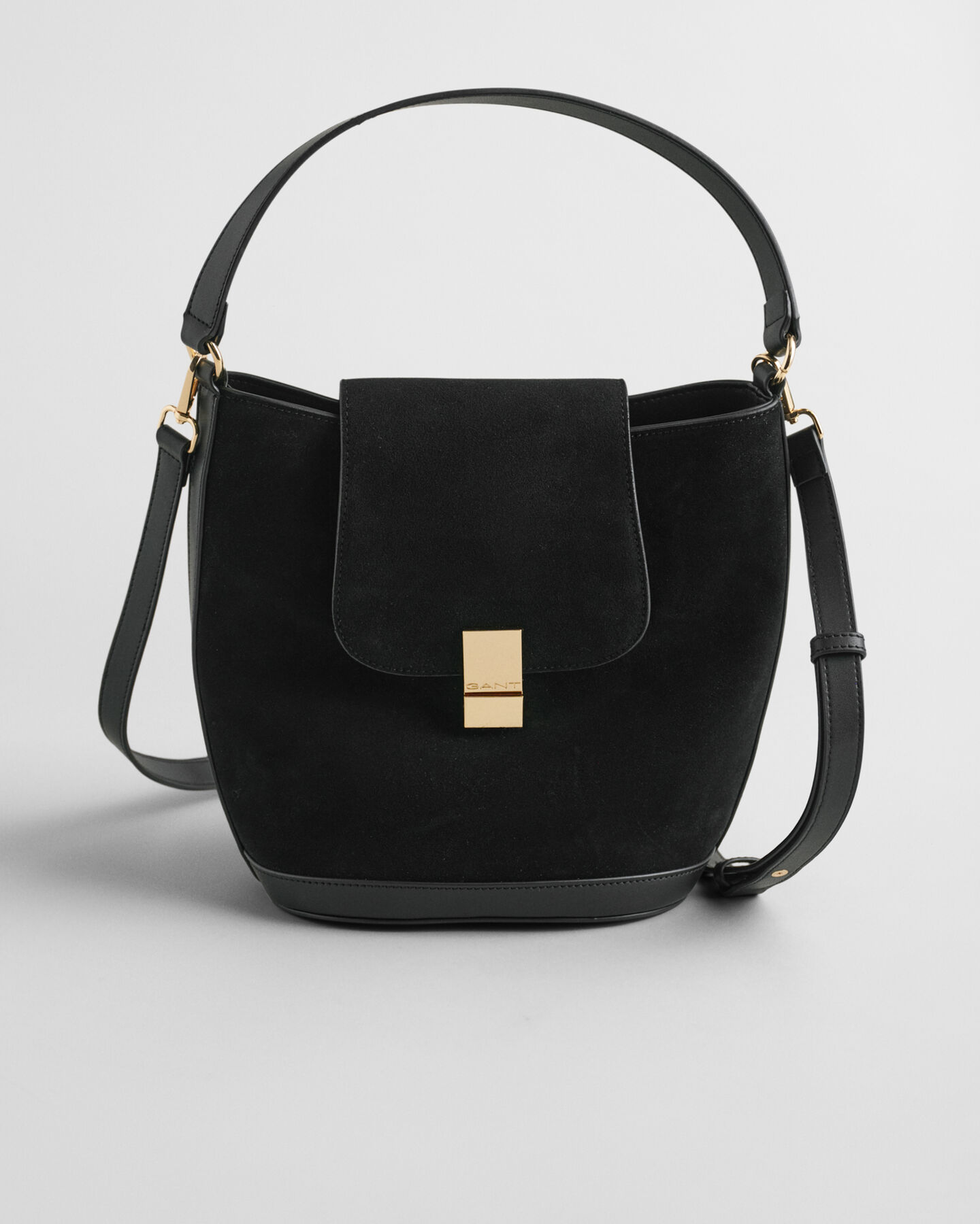 Bucket Beuteltasche aus Veloursleder