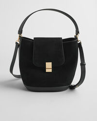 Bucket Beuteltasche aus Veloursleder