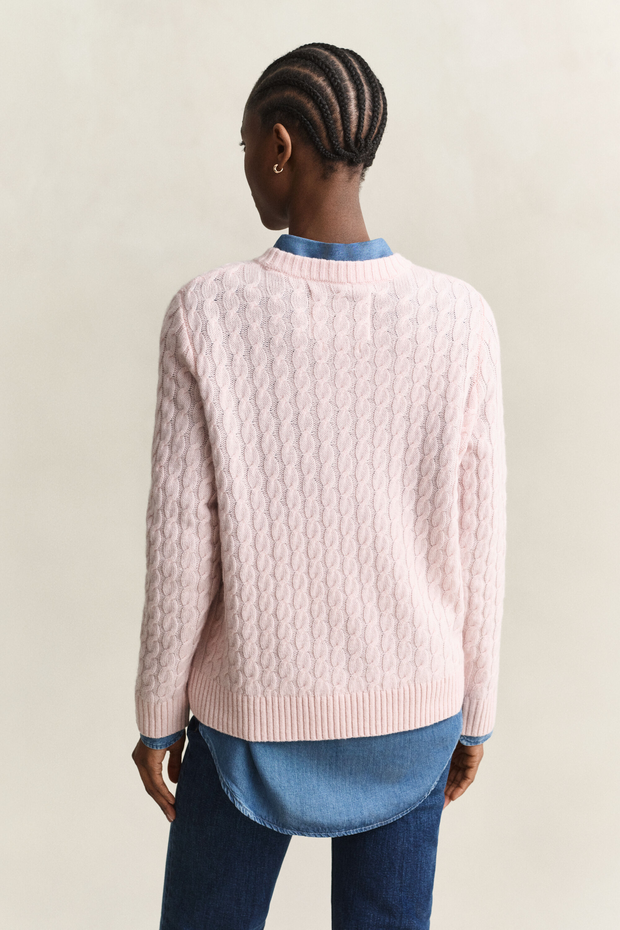 Pull en cachemire à maille torsadée