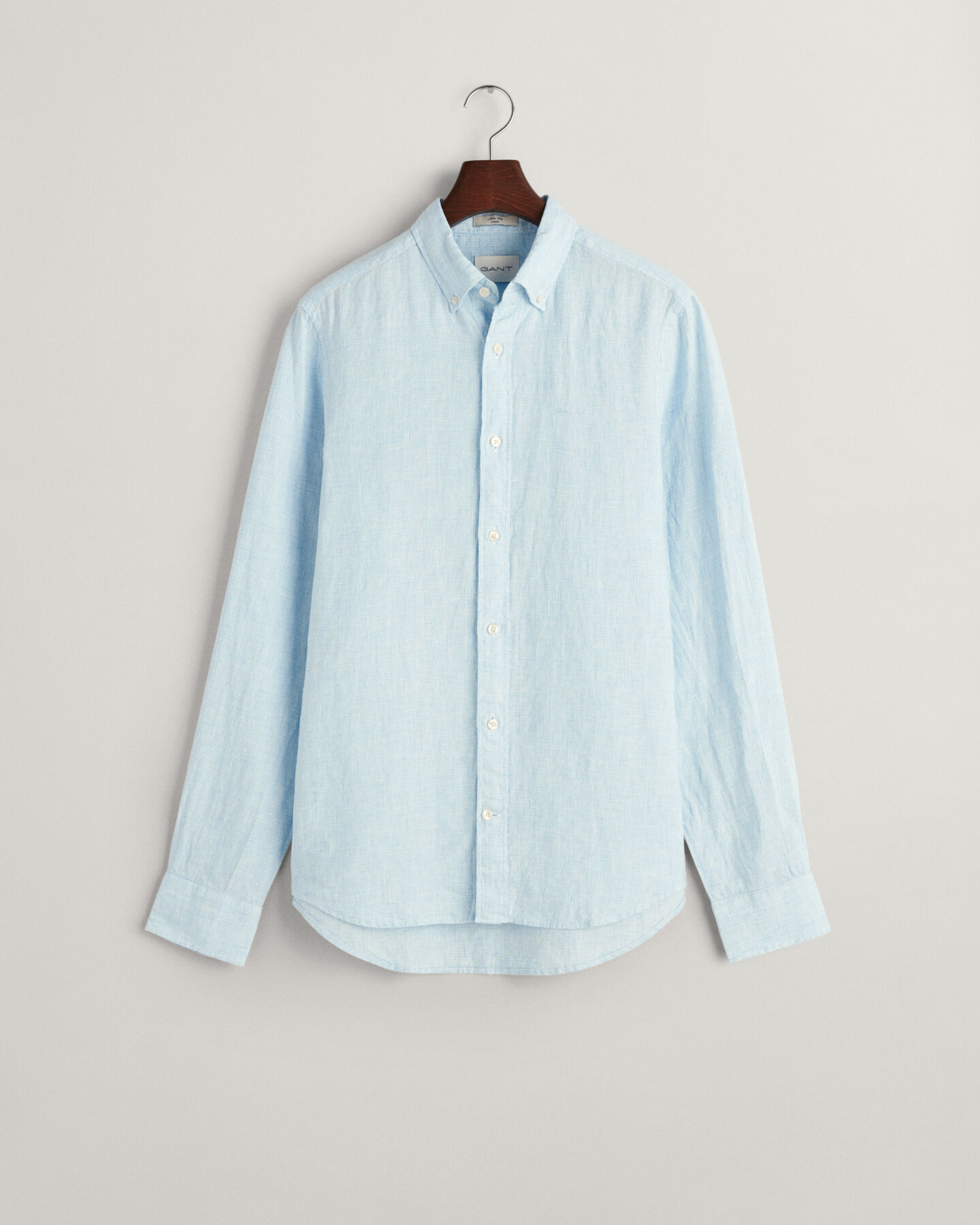 Slim Fit Leinen Hemd im Hahnentrittmuster