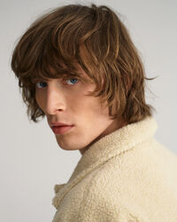 Oversized-Hemdjacke aus Sherpa-Fleece