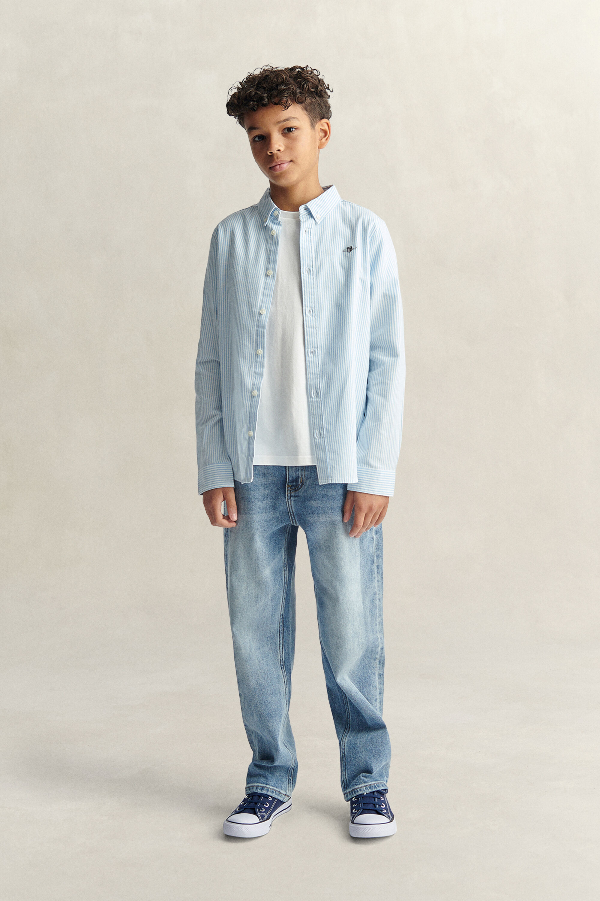 Camicia Oxford a righe Shield Teen Boys