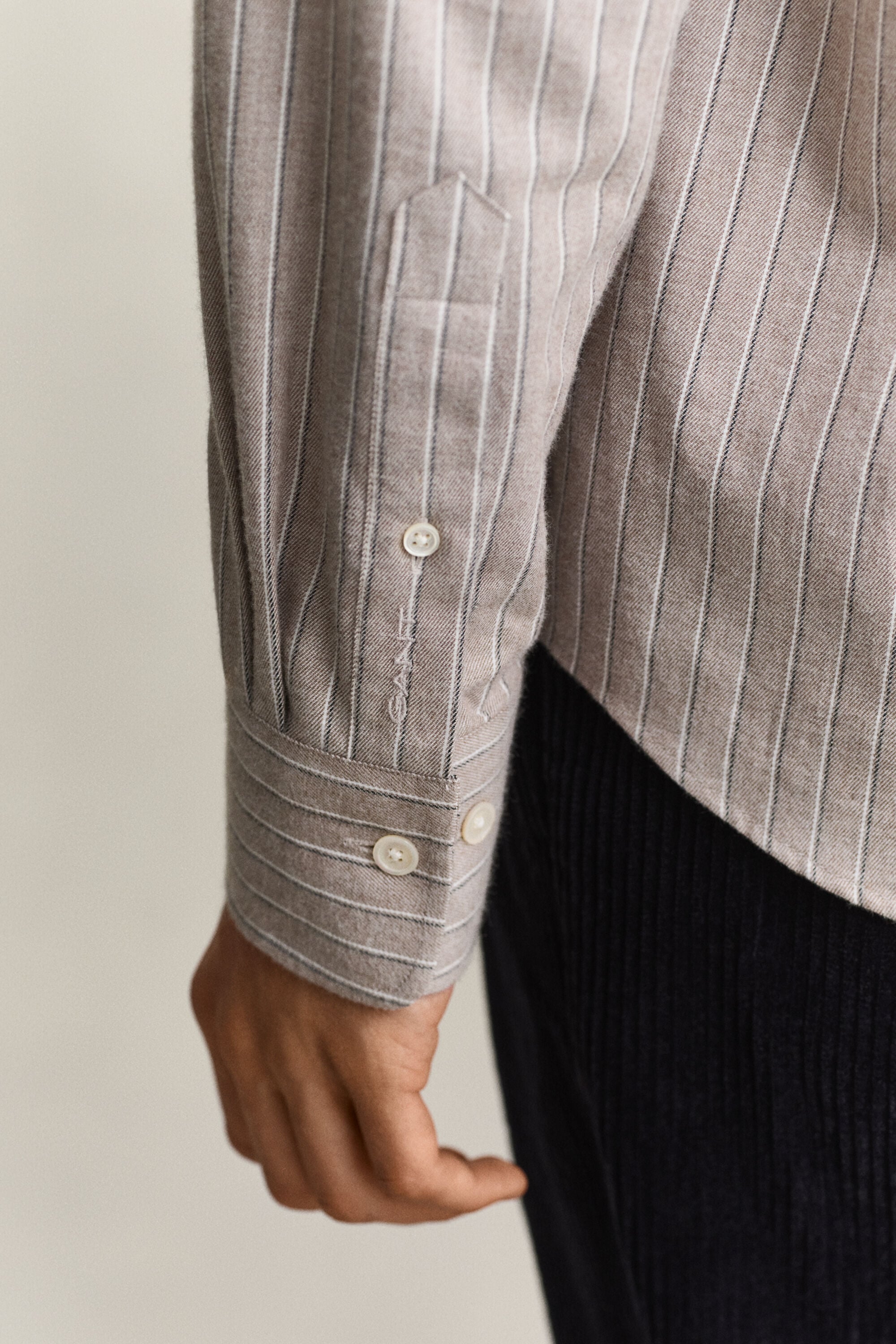 Camicia in flanella mélange a righe