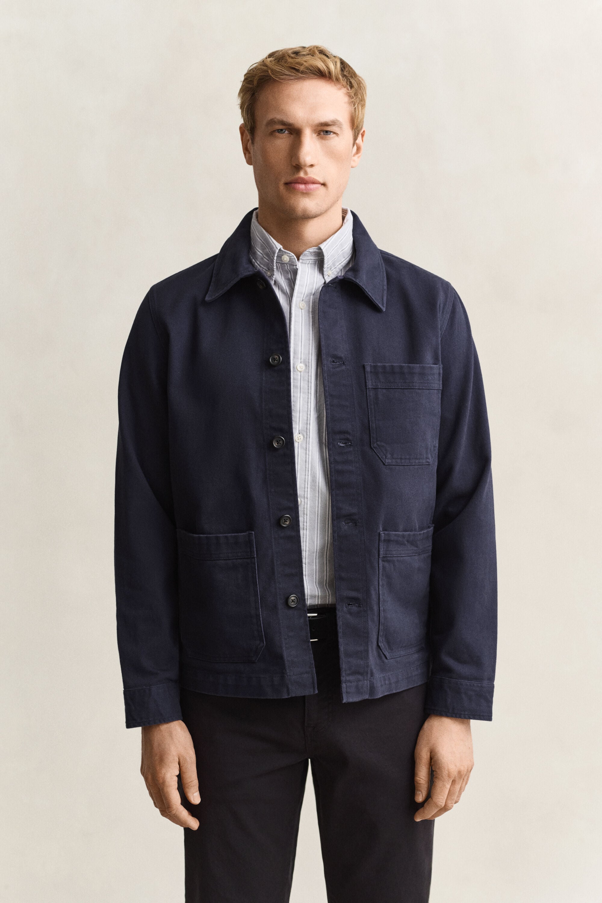 Camicia giacca in twill spazzolato