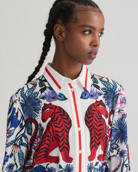 Tiger Flower Kleid mit Falten