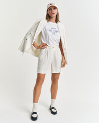 Leinen Shorts mit Nadelstreifen