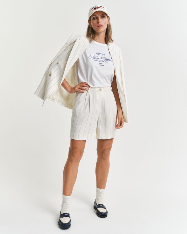 Leinen Shorts mit Nadelstreifen