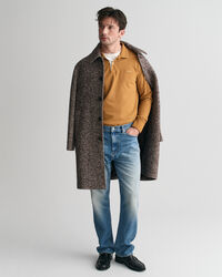 Langarm-Poloshirt mit strukturiertem Kragen