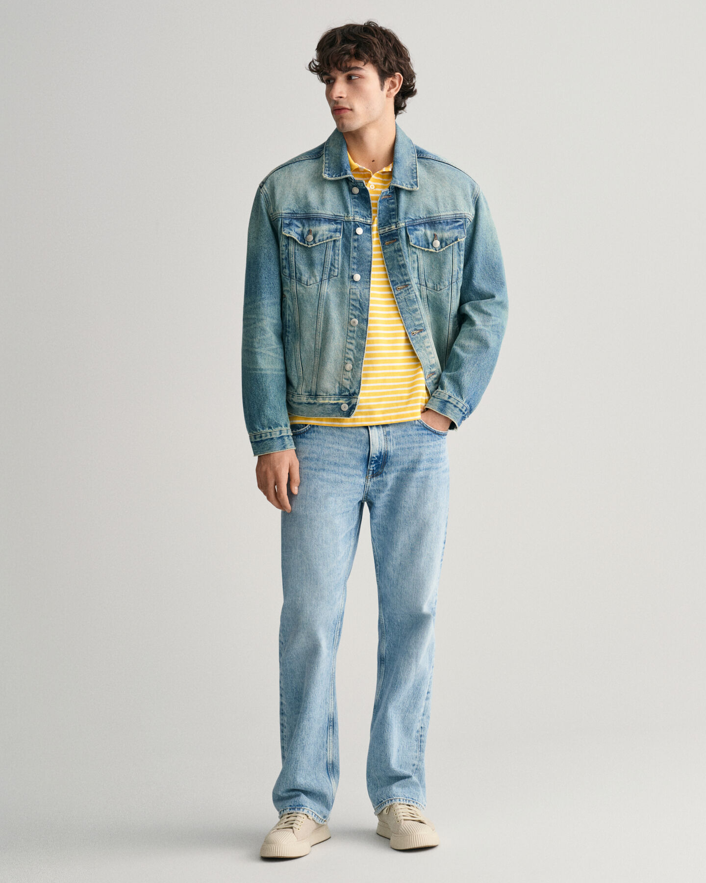 Piqu&eacute; Poloshirt mit Streifen