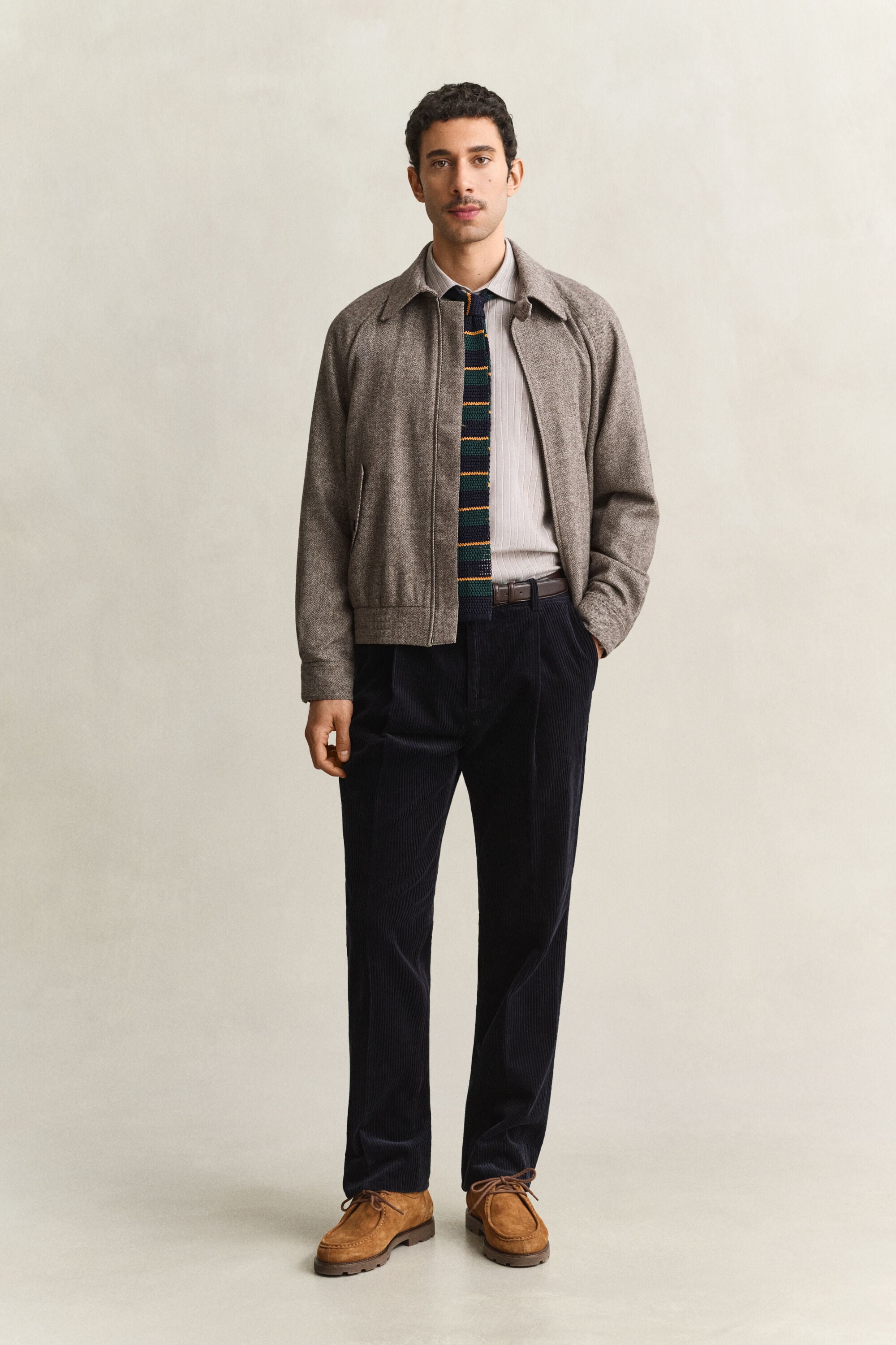 Camicia in flanella mélange a righe