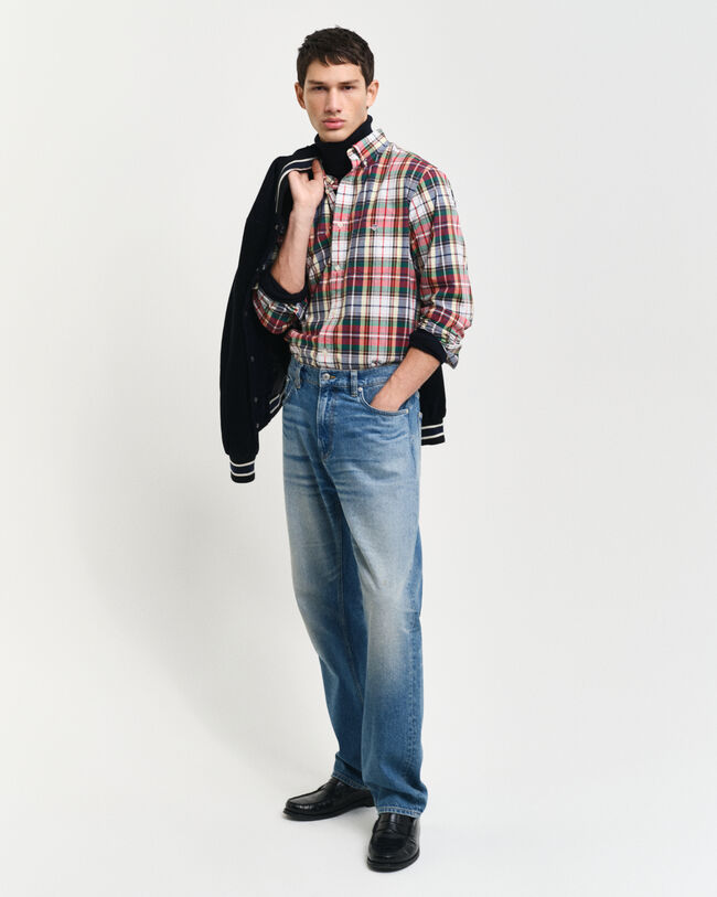 Regular Fit Popeline Hemd mit Tartan-Karomuster