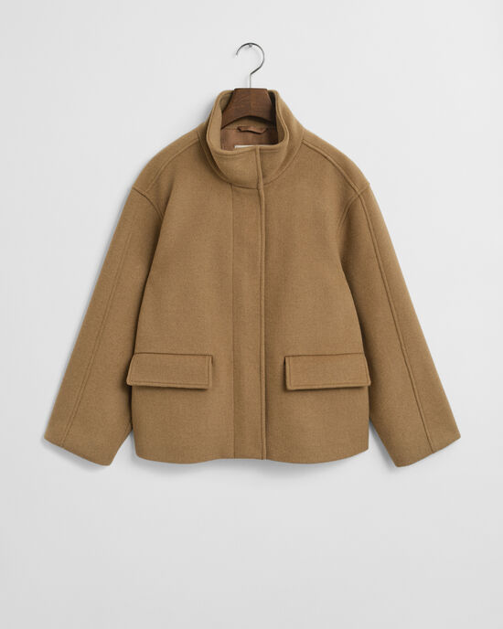 Kurze Reißverschlussjacke aus Wolle