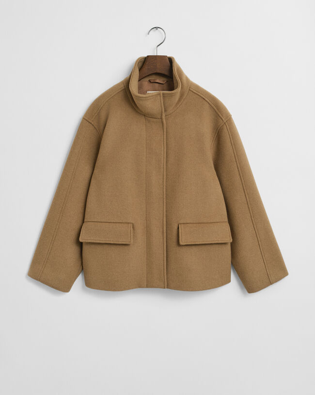 Kurze Reißverschlussjacke aus Wolle