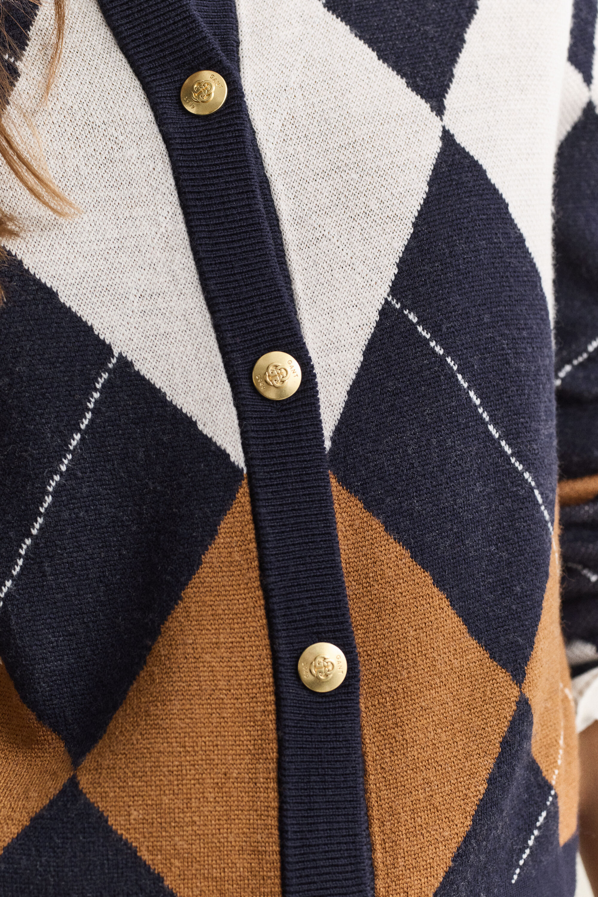 Strickjacke mit Argyle-Muster