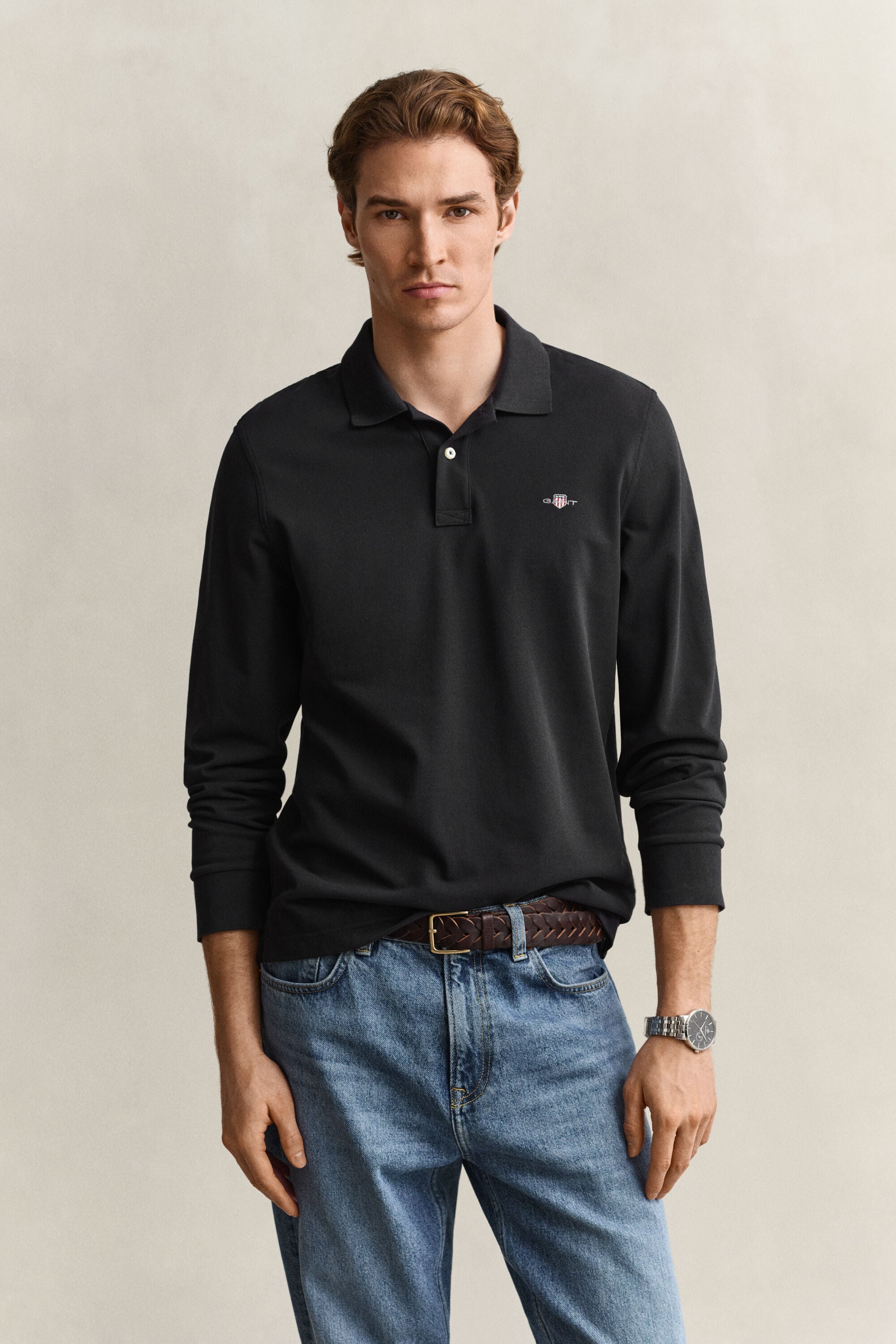 Langarm-Poloshirt