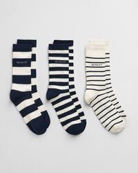 3er-Pack Gerippte Socken mit Streifen