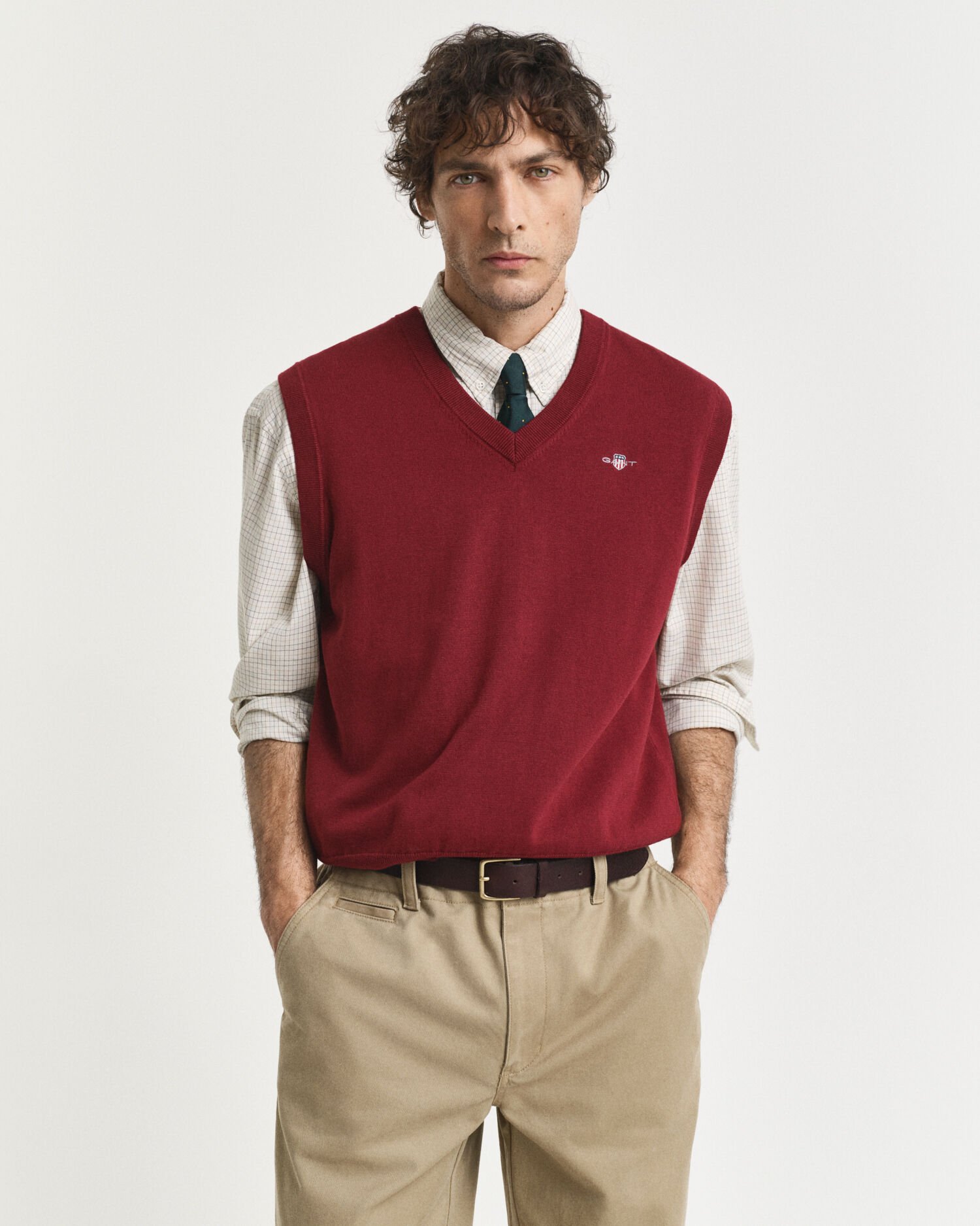 Pull sans manches en coton classique