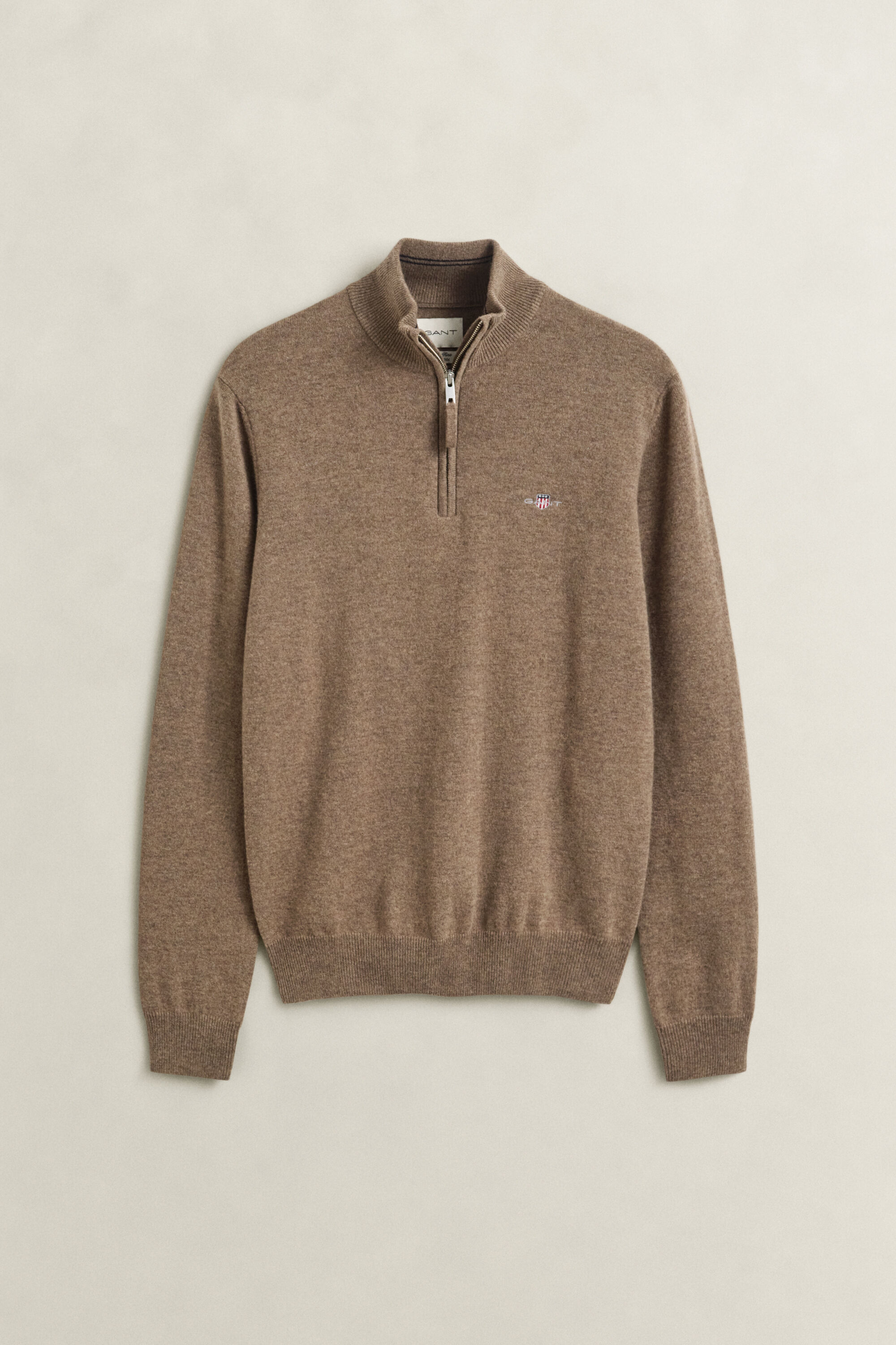 Maglia in lana d’agnello con zip corta