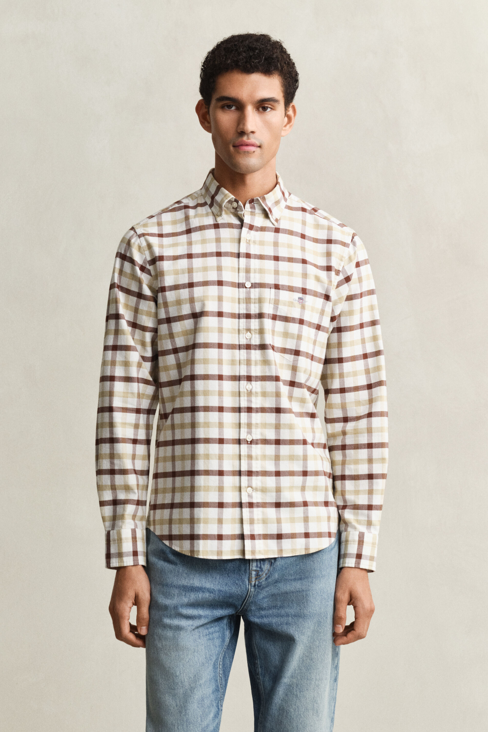 Regular Fit Checked Oxford Shirt