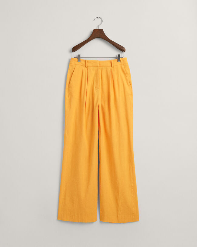 Formelle Relaxed Fit Stretch Leinen Hose