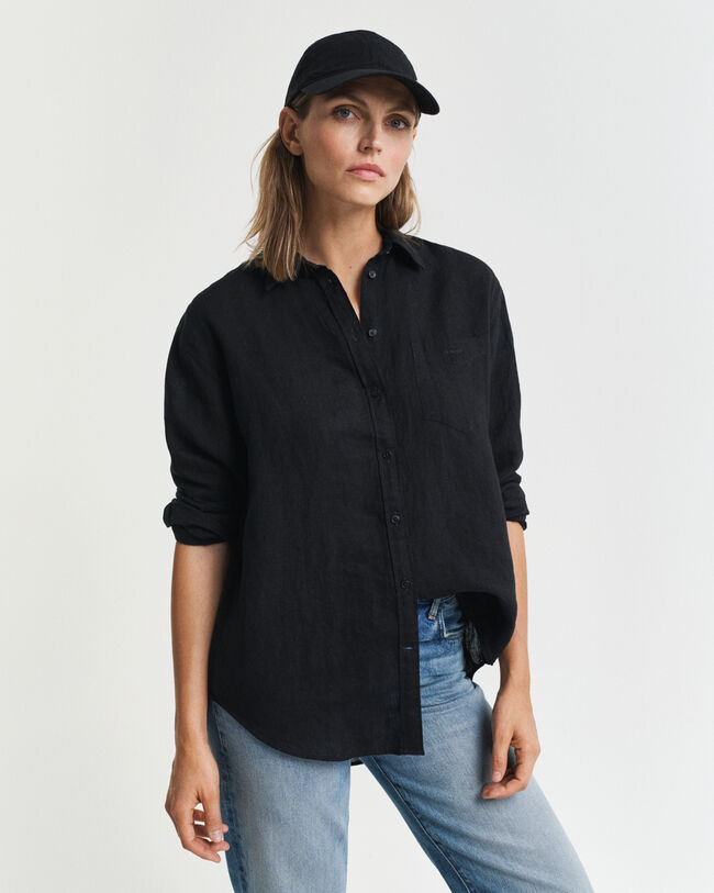 Relaxed Fit Leinen Bluse