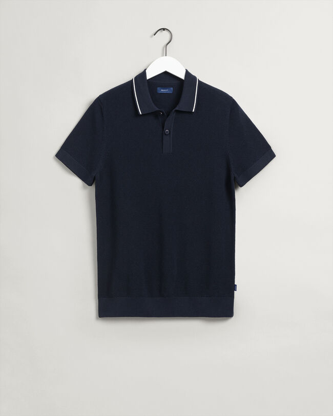 Piqué Poloshirt mit Strukturdesign