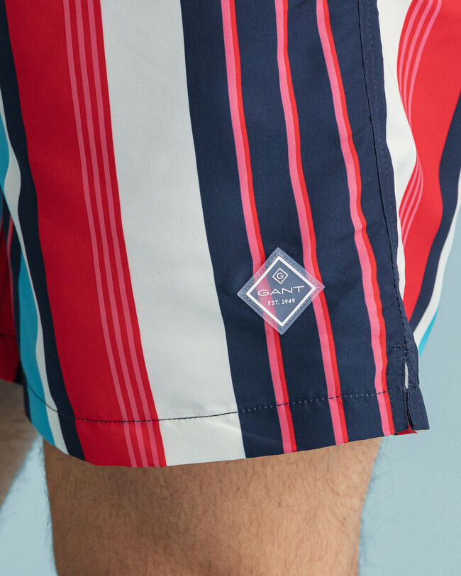 Classic Fit Badeshorts mit Streifen-Print