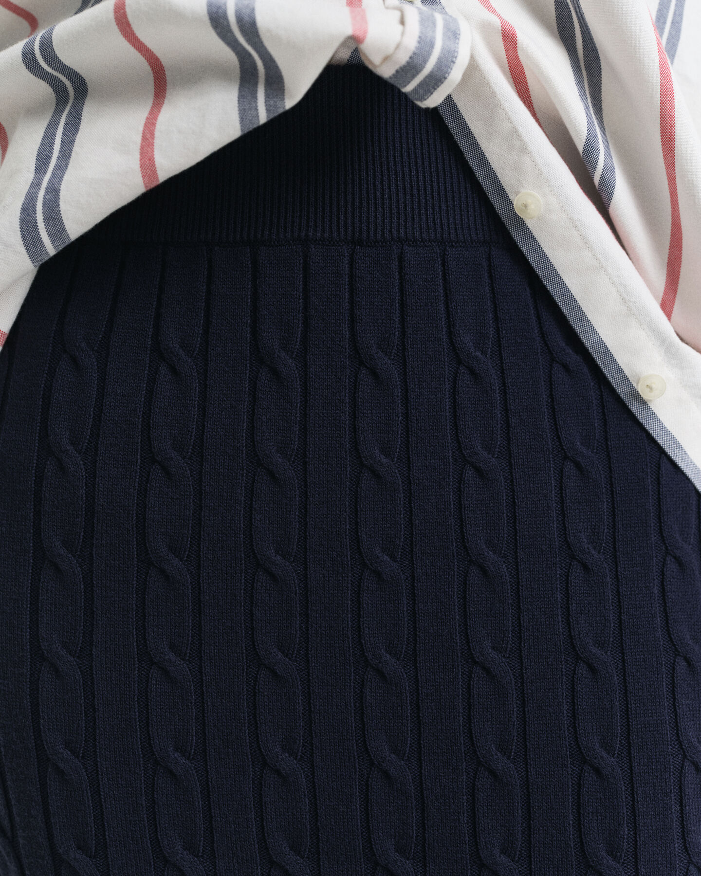 Rock aus Stretch-Baumwolle mit Zopfmuster