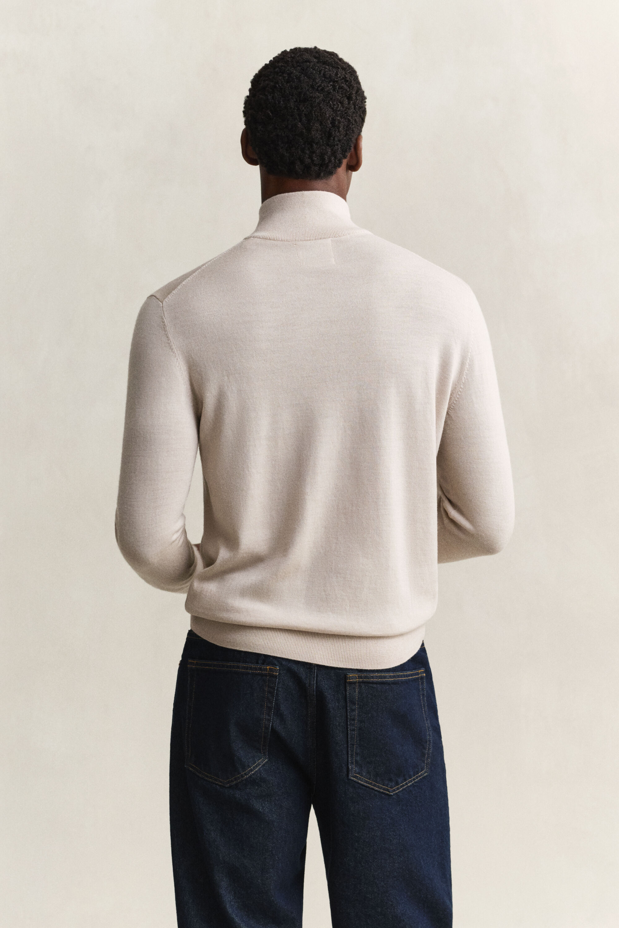 Pull à demi-zip en laine mérinos