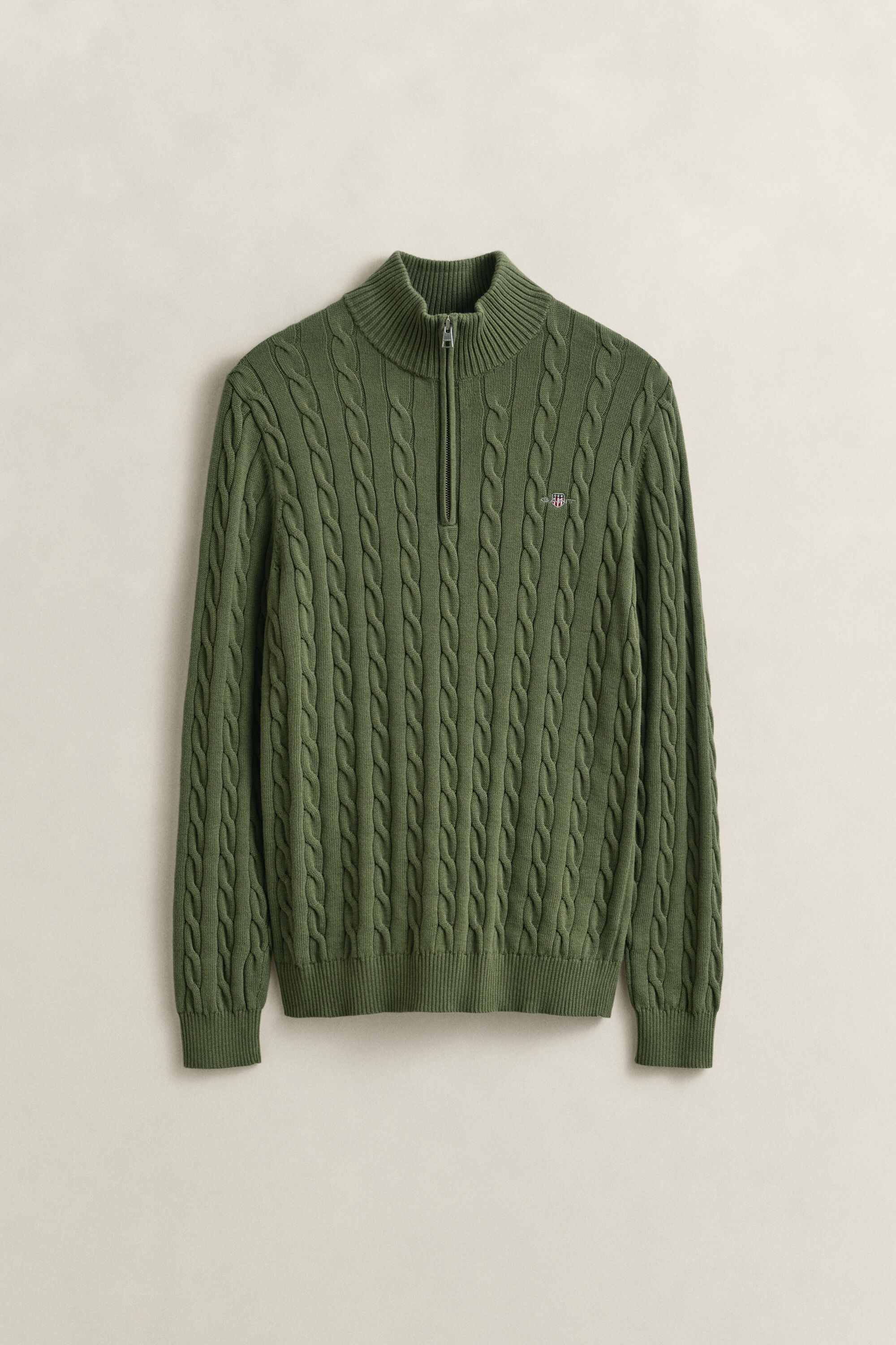 Pull à demi-zip en maille de coton torsadée