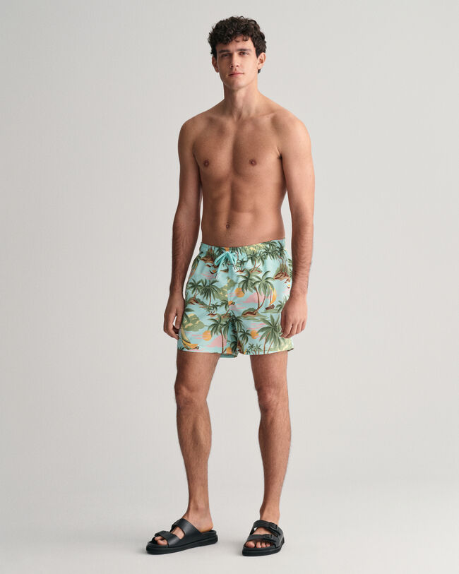 Hawaiian Print Badeshorts