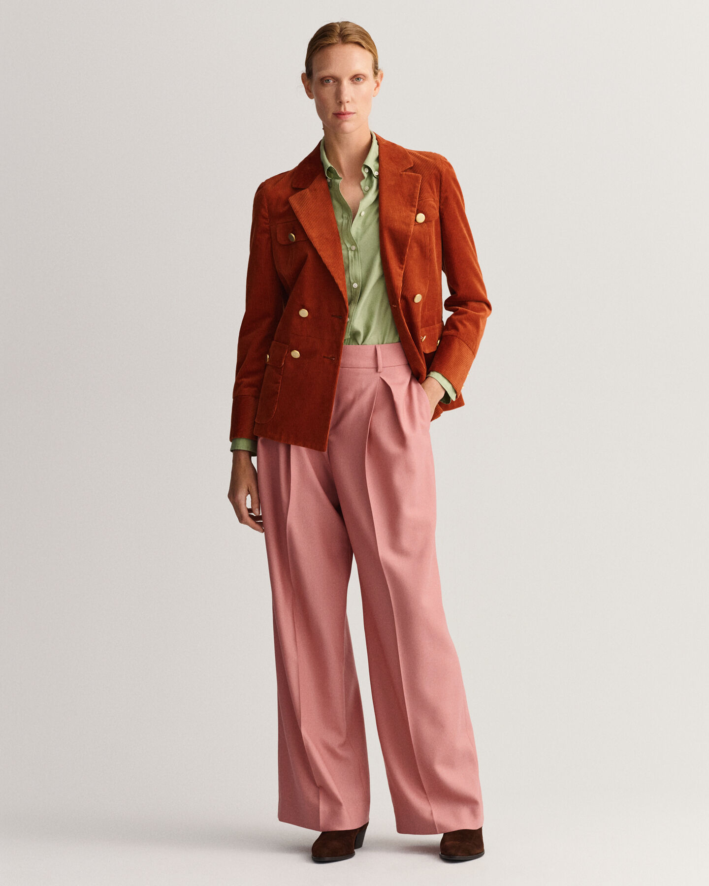 Schmale Blazerjacke aus Cord